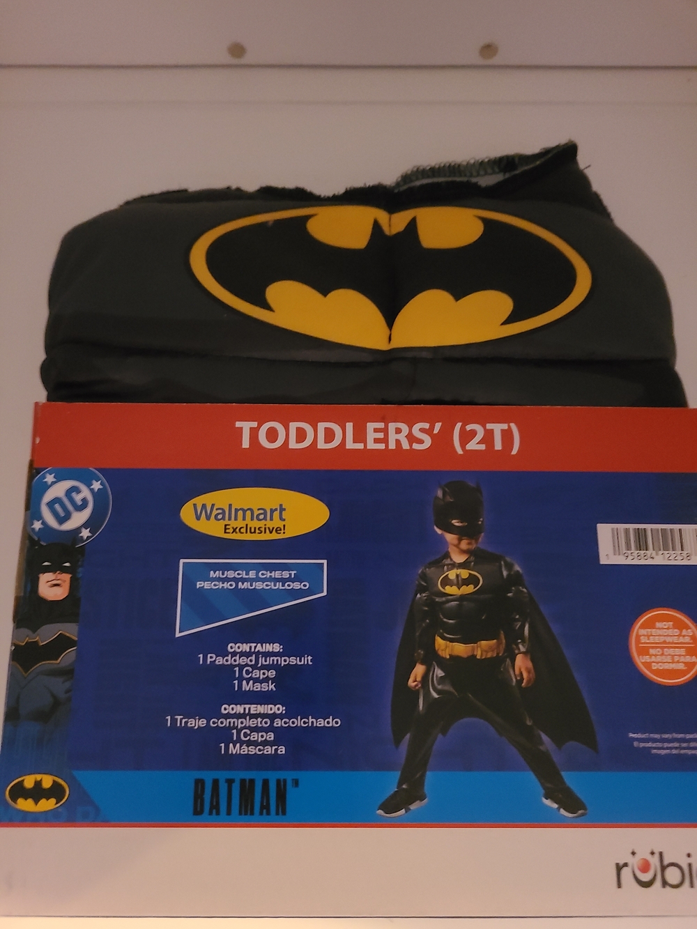 Rubie's Batman Toddlers' 2T Halloween Costume - Black and Yellow Padded Muscles
